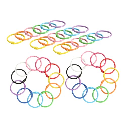 Homoyoyo 40 Stück Bunte Indexkarten Ringe für DIY Schlüsselanhänger Kunsthandwerk Scrapbooking Zuverlässige Buchbinderinge für Zuhause und Büro von Homoyoyo