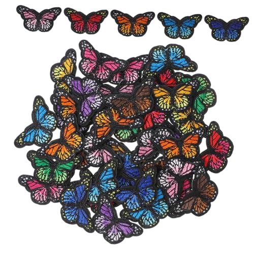 Homoyoyo 40 Stück DIY Schmetterlingsstoffaufnäher Gestickte Patches für Kleidung Taschen und Handwerk Einfach Anzuwenden Reparaturmaterial für Designs Zufällige Farbe Zufällige Farbe von Homoyoyo