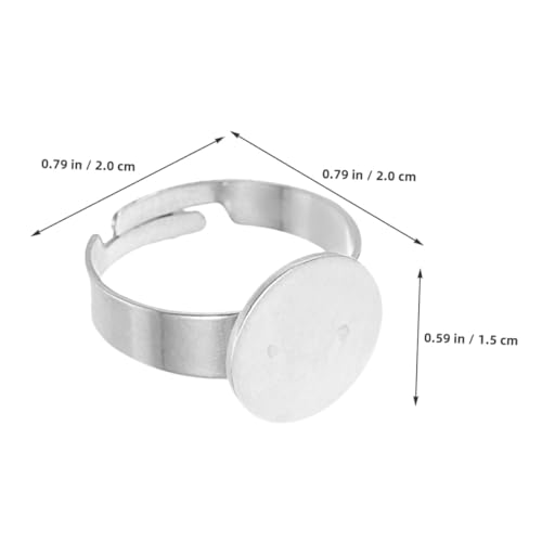Homoyoyo 40 Stück Edelstahl Ringe Flachrund Blanko Rings Basis Lünette Tablett Einstellbar für DIY Schmuckherstellung Cabochon Fassungen Zubehör Homoyoyo 40 Stück Edelstahl Ringe Flachrund Blanko Rings Basis Lünette Tablett Einstellbar für DIY Schmuckherstellung Cabochon Fassungen Zubehör von Homoyoyo