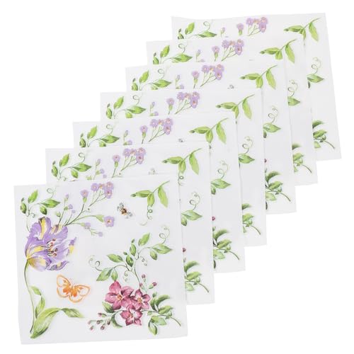 Homoyoyo 40 Stück Farbige Gewebe Servietten Musterpapier Schüttgut Taschentuch Partei dekorative Serviette Party Serviette Partei Seidenpapier Partyzubehör Reines Zellstoffpapier von Homoyoyo