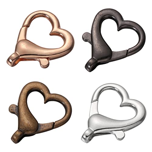 Homoyoyo 40 Stück Handgemachte Zubehörteile für Diy Taschen und Koffer Metallkarabiner mit Herzform Verschiedenen Farben Nummer Robuste und Leichte Schnallen für Anhänger und Mehr von Homoyoyo