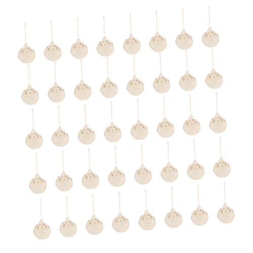 Homoyoyo 40 Stück Holz Weihnachtskugeln Ornament Anhänger Holzscheiben Mit Loch - Unvollendete Christbaumanhänger Für DIY Bastelprojekte Und Kreative Weihnachtsbaumdekoration von Homoyoyo