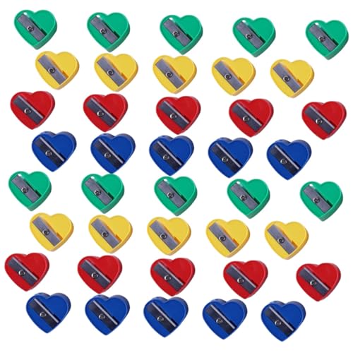 Homoyoyo 40 Stück Teiliges Herz motiv Bleistiftspitzer Manuell für Handlich Robust Farbenfrohe Mini anspitzer für Schule und Geschenk Langlebig und Leicht Transportierbar Homoyoyo 40 Stück Teiliges Herz motiv Bleistiftspitzer Manuell für Handlich Robust Farbenfrohe Mini anspitzer für Schule und Geschenk Langlebig und Leicht Transportierbar von Homoyoyo