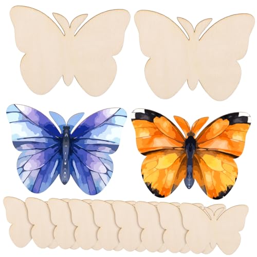 Homoyoyo 40 Stück Teiliges Holz Schmetterlinge zum Bemalen Unlackierte Holz Deko Schmetterlinge DIY Holzstreifen für Kreative Bastelarbeiten Sichere Langlebige Holzscheiben für Familien Homoyoyo 40 Stück Teiliges Holz Schmetterlinge zum Bemalen Unlackierte Holz Deko Schmetterlinge DIY Holzstreifen für Kreative Bastelarbeiten Sichere Langlebige Holzscheiben für Familien von Homoyoyo