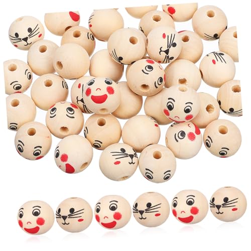 Homoyoyo 40 Stück Teiliges Holzperlen mit Großem Naturfarbene Runde Smile Face Perlen für Schmuckherstellung Armband und Bastelarbeiten Handbemalt Vielseitig für DIY Projekte Homoyoyo 40 Stück Teiliges Holzperlen mit Großem Naturfarbene Runde Smile Face Perlen für Schmuckherstellung Armband und Bastelarbeiten Handbemalt Vielseitig für DIY Projekte von Homoyoyo