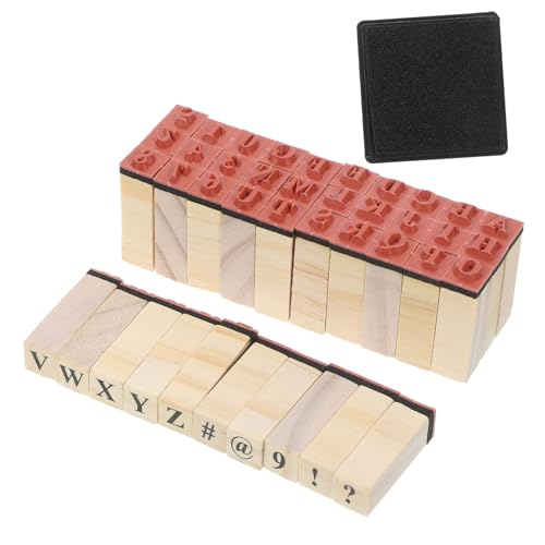 Homoyoyo 40 Stück Teiliges Holzstempel mit Kleinen Großbuchstaben Langlebige DIY Scrapbooking Stempel für Tagebücher Karten und Bastelprojekte Praktische Holzstempel mit Feinem Alphabet von Homoyoyo