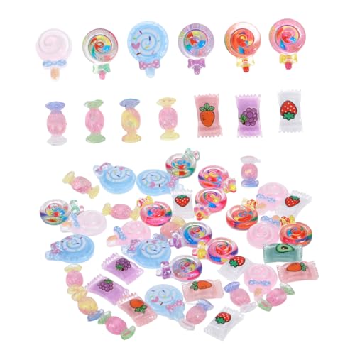Homoyoyo 40 Stück Teiliges Nail Art mit Süßen Cartoon Zuckerformen Langlebige Resin Nail Charms Bunte Nagelverzierung für Maniküre Vielseitig Einsetzbar für Profi und DIY Nageldesign von Homoyoyo