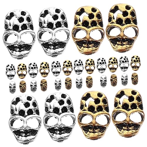 Homoyoyo 40 Stück Teiliges Skull Nail Charms Metal Nageldekorationen Vintage Stil für Diy Nail Art Halloween Maniküre Zubehör Geeignet für Nägel Handy Laptop und Bastelarbeiten von Homoyoyo