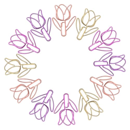 Homoyoyo 40 Stück Tulpen-Büroklammer kleine Papierdokumentinhaber Kleine Papierklammern farbige Büroklammerklemmen Farbige dekorative Lesezeichen Tulp -geformte Papierclips Metall Homoyoyo 40 Stück Tulpen-Büroklammer kleine Papierdokumentinhaber Kleine Papierklammern farbige Büroklammerklemmen Farbige dekorative Lesezeichen Tulp -geformte Papierclips Metall von Homoyoyo