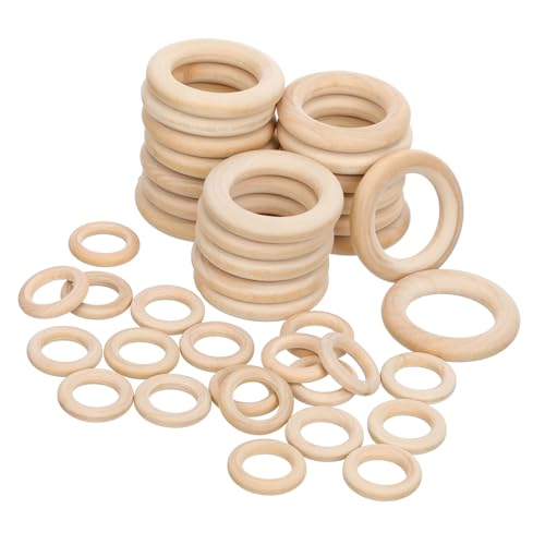 Homoyoyo 40 Stück Unvollendete Holzringe und Natürliche Holzkreise für Schmuckherstellung DIY Basteln Makramee Projekte und Dekorationen Homoyoyo 40 Stück Unvollendete Holzringe und Natürliche Holzkreise für Schmuckherstellung DIY Basteln Makramee Projekte und Dekorationen von Homoyoyo