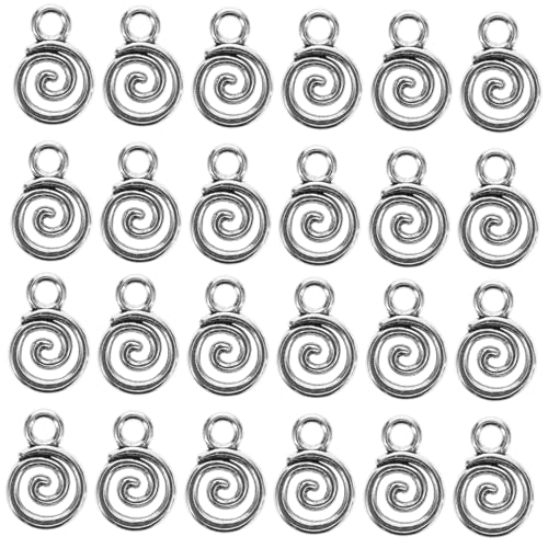 Homoyoyo 40 Stück Wirbel-Anhänger Knebelverschlüsse für die Schmuckherstellung Blume Ohrring Charme Knebelverschluss Blumenzauber DIY -Schmuckzubehör Metall Silver Homoyoyo 40 Stück Wirbel-Anhänger Knebelverschlüsse für die Schmuckherstellung Blume Ohrring Charme Knebelverschluss Blumenzauber DIY -Schmuckzubehör Metall Silver von Homoyoyo
