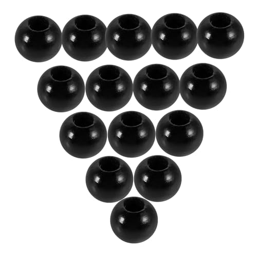 Homoyoyo 40 Stück Zubehör für Holzperlen Dekorative Holzperlen Armbänder machen Perlen holzperlen selber machen Perlen für Armbänder Holzhandwerk runde holzperle Schmuckversorgungen Schwarz von Homoyoyo