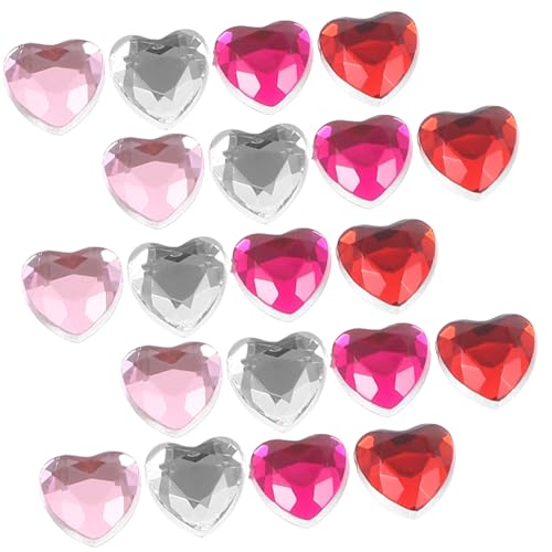 Homoyoyo 400 Stück Herzförmige Acryl Strasssteine Flach zum Basteln Schmuck DIY Deko für Kleidung Hochzeitsdeko Geschenkkarten und Vase Füller in Rosa und Weiß von Homoyoyo