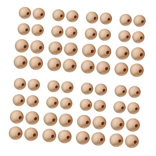 Homoyoyo 400 Stück Holzperlen Natur Runde Unbehandelte Spacer Perlen aus Holz für DIY Schmuckherstellung und Bastelprojekte mit Natürlicher Maserung von Homoyoyo