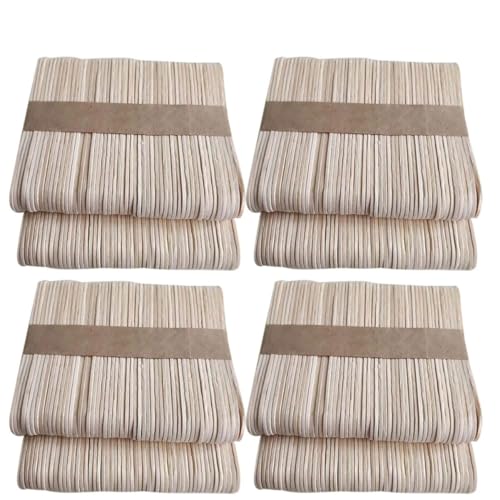 Homoyoyo 400 Stück Naturfarbene Holz Bastelstäbe DIY Eiscreme Sticks für Kreative Handarbeiten für Schulprojekte und Bastelaktivitäten von Homoyoyo