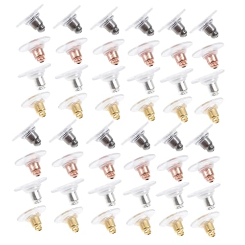 Homoyoyo 400 Stück Ohrstecker Verschlüsse aus Metall DIY Ohrschmuck Zubehör Leicht Flexibel und Langlebig in Roségold Gold Silber und Dunkelgrau für Sichere Ohrring Befestigung von Homoyoyo