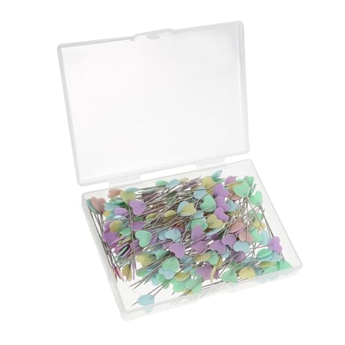 Homoyoyo 400 Stück Quiltnadelhalter Schmuck Schneidernadeln Pastellnadeln Herz Quiltnadeln DIY Nähnadeln Nähnadeln Mit Etui Näh Quiltnadel Quilt Markierungsnadeln Herznadeln von Homoyoyo