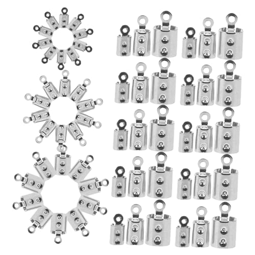 Homoyoyo 400 Stück Schmuckseilschnalle Schmuckverschluss Schmuckversorgungen Schmuckmaterial selber machen Schmuckklemme Schnallen für Halskette Schmuckklammern Rostfreier Stahl Silber von Homoyoyo