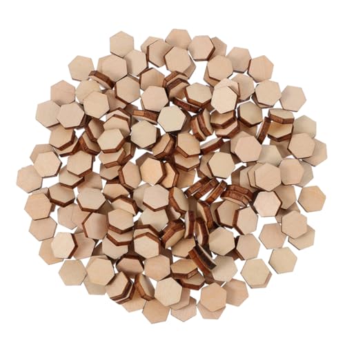 Homoyoyo 400Stücke Holzornamente Sechseckige Rohlinge Holz für DIY Vielseitige Holzformen zur Dekoration Fotografie Requisiten und Handgefertigte Projekte Leicht von Homoyoyo