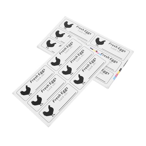 Homoyoyo 40Blätter Eier Datumsaufkleber Selbstklebende Etiketten für Frische Eier Vom Bauernhof Einfach Anzubringen Wasserfest für Eierkartons Beschriftbar ohne Zusätzliche von Homoyoyo