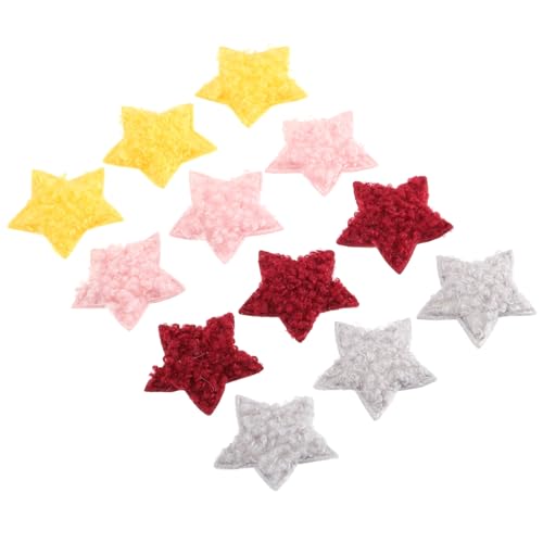 Homoyoyo 40Stücke Fuzzy Sternpatches für DIY Kopfschmuck Fünfzackige Stoffapplikationen Zubehör für Haarschmuck und Kleidung Farblich Sortiert Vielseitig Einsetzbar von Homoyoyo