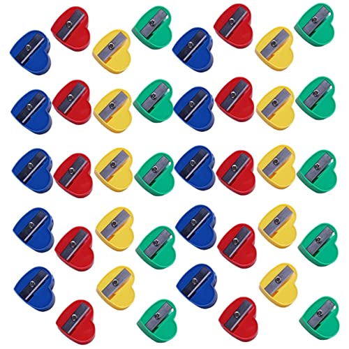 Homoyoyo 40Stücke Herzform Bleistiftspitzer Mini Schärfer für Farbige Stifte Handlicher Anspitzer für Schule Büro und Zuhause für Kreative Bastelprojekte von Homoyoyo