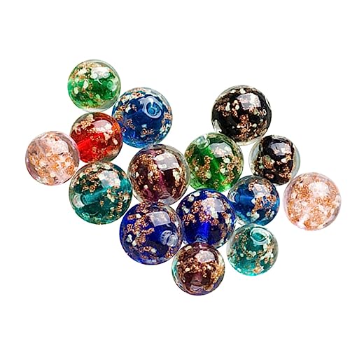 Homoyoyo 40Stücke Leuchtende Glasperlen Fluoreszierende Runde Lampwork Perlen für DIY Schmuckherstellung und Heimdekoration für Bastelprojekte von Homoyoyo