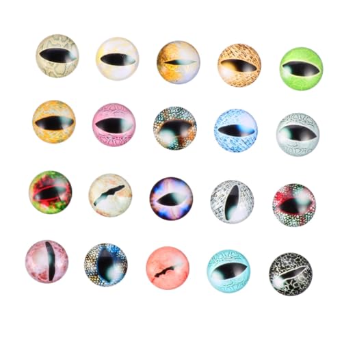 Homoyoyo 40Stücke Mixed Cabochons mit Tieraugen für DIY Schmuckherstellung Hochwertige Kuppel Cabochons für Kreative Bastelprojekte Vielseitig Einsetzbar Dekorationen von Homoyoyo