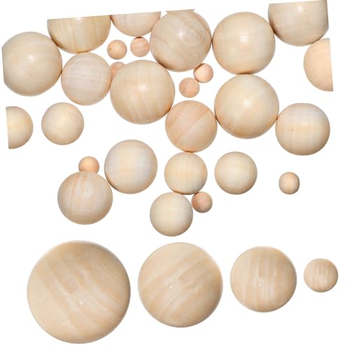 Homoyoyo 40Stücke Unvollendete Holzkugeln Naturholz Runde Holzperlen Verschiedenen Für DIY Bastelarbeiten Und Dekorationen von Homoyoyo