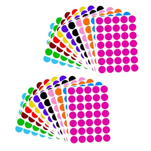 Homoyoyo 420 Stück Farbetikettenaufkleber Kreis groß Vinyl bunt Klebeetiketten farbige runde Aufkleber beschreibbare Punktaufkleber Mini-Punkt-Aufkleber Farbige runde Punktaufkleber Papier von Homoyoyo