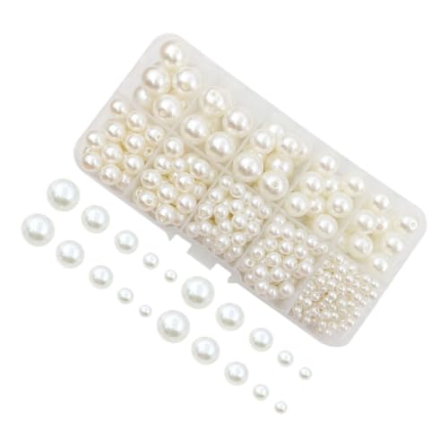 Homoyoyo 440 Stück Teiliges Abs Perlen Weiße Perlen mit Langlebige Schmuckperlen für Armbänder Halsketten Ohrringe DIY Bastelperlen für Damen Kleines Perlenset zum Selbermachen Homoyoyo 440 Stück Teiliges Abs Perlen Weiße Perlen mit Langlebige Schmuckperlen für Armbänder Halsketten Ohrringe DIY Bastelperlen für Damen Kleines Perlenset zum Selbermachen von Homoyoyo