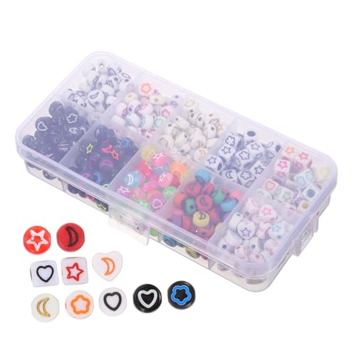 Homoyoyo 460 Stück Teiliges Herz und Stern in Bunten Farben Vielseitige Spacer Perlen für Schmuckherstellung DIY Bastelperlen zum Auffädeln Glatte Oberfläche für Armbänder und Dekoration von Homoyoyo