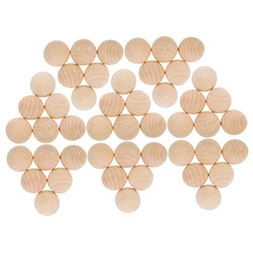 Homoyoyo 48 Stück Hölzerne Halbsphächerzubehör Zahlen Kugel halbes Handwerk Basteln Löcher kleine Perlen für Handwerk Kleine Holzperlen Dekorperlen Holzperlen kein Loch Holzperlen Masse von Homoyoyo
