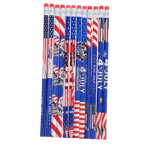 Homoyoyo 48 Stück Independence Day Buntstifte Farbenfrohe Holzstifte mit Radiergummi für Schulbedarf und Feiertagsfeiern Homoyoyo 48 Stück Independence Day Buntstifte Farbenfrohe Holzstifte mit Radiergummi für Schulbedarf und Feiertagsfeiern von Homoyoyo