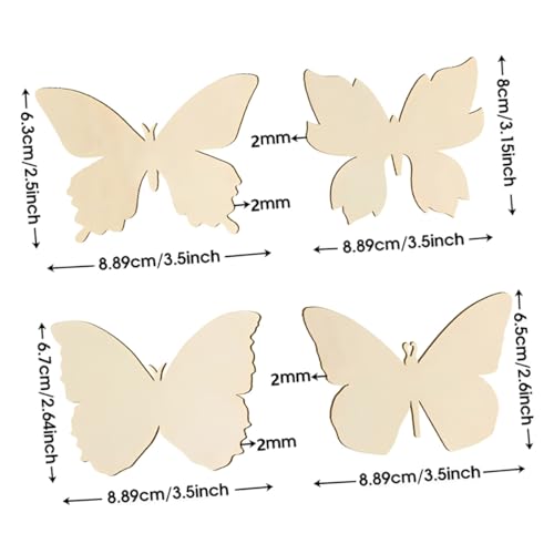 Homoyoyo 48 Stück Teiliges Holzschmetterlinge zum Bemalen Unvollendete Holzformen für DIY Bastelarbeiten Handliche Holzplatten für Kreative Dekorationen für Aufhängen und Scrapbooking Homoyoyo 48 Stück Teiliges Holzschmetterlinge zum Bemalen Unvollendete Holzformen für DIY Bastelarbeiten Handliche Holzplatten für Kreative Dekorationen für Aufhängen und Scrapbooking von Homoyoyo