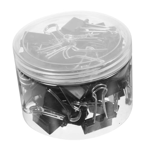 Homoyoyo 48 Stück Teiliges Mittelgroße Büroklammern aus Metall Starke Langlebige Binder Clips in Schwarz zum Organisieren von Dokumenten Notizen und Papier im Büro und Zuhause von Homoyoyo