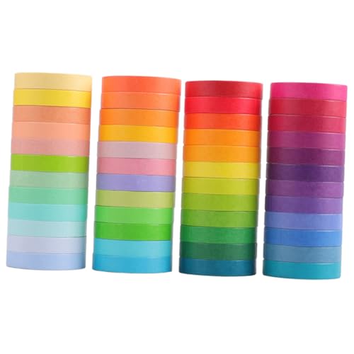 Homoyoyo 48Rollen Washi Tape Farbige DIY Klebebänder für Scrapbooking und Handwerksprojekte für Planer Tagebuch und Kunstprojekte Einfach zu Verwenden und Abreißbar von Homoyoyo