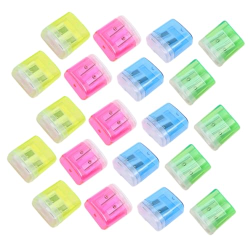Homoyoyo 48Stücke Handlicher Bleistiftspitzer Teilig Manuelle Doppelte Schärfe Transparente für Büro Schule und Künstler von Homoyoyo