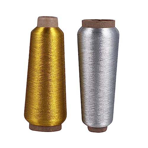 Homoyoyo 4Rollen Metallic Stickgarn für Computer Stickerei und Silberrollen Langlebig und Vielseitig für Kreuzstich DIY Projekte und Dekorative Anwendungen von Homoyoyo
