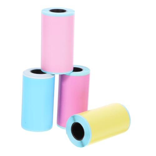 Homoyoyo 4Rollen Selbstklebende Thermoetiketten Farbige Druckeraufkleber Für Thermodrucker Verschiedene Für Fotos Und Beschriftungen von Homoyoyo