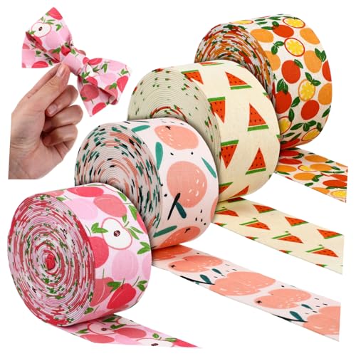 Homoyoyo 4Rollen Stoffbänder Mit Früchte Yards Geschenkband Für Bastelarbeiten Blumensträuße Und Breit Für Shower Dekorationen von Homoyoyo