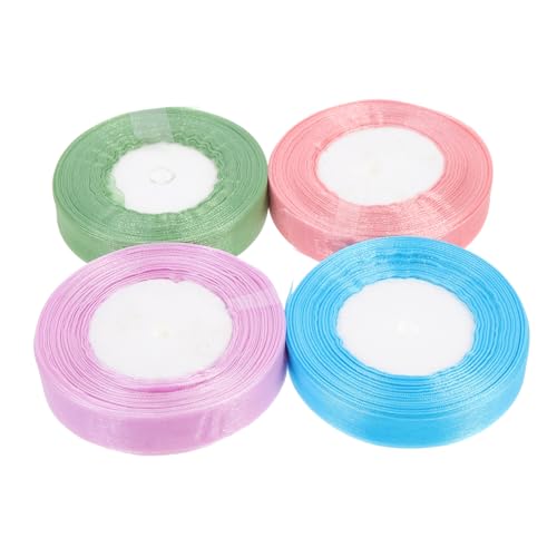 Homoyoyo 4Rollen Transparente Organza Bänder DIY Geschenkband für Schleifen Basteln Hochzeiten Hochwertige Dekoration für Feste von Homoyoyo