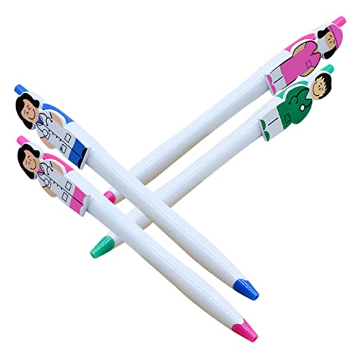 Homoyoyo 4Stücke Cartoon Kugelschreiber Krankenschwester Design Druckkugelschreiber Für Lustige Schreibutensilien Für Schule Und Büro Für Pflegekräfte von Homoyoyo
