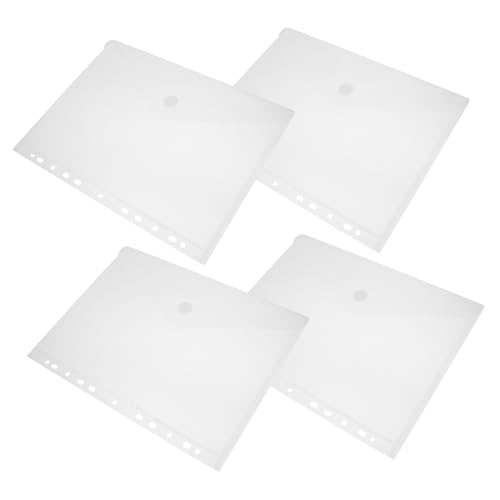 Homoyoyo 4Stücke Dokumententasche Transparente Aktentasche mit Knopfdesign Dicke Ordner für Büro und Schule Vielseitige Aufbewahrung für Quittungen Notizen von Homoyoyo