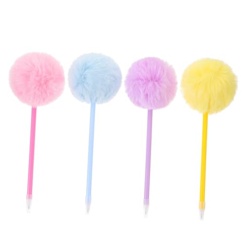 Homoyoyo 4Stücke Flauschige Kugelschreiber mit Pompom Aufsatz Kreative Unterschriftenstifte für Studenten Süße Schreibutensilien für Ergonomisches Design für Schule und Büro Homoyoyo 4Stücke Flauschige Kugelschreiber mit Pompom Aufsatz Kreative Unterschriftenstifte für Studenten Süße Schreibutensilien für Ergonomisches Design für Schule und Büro von Homoyoyo