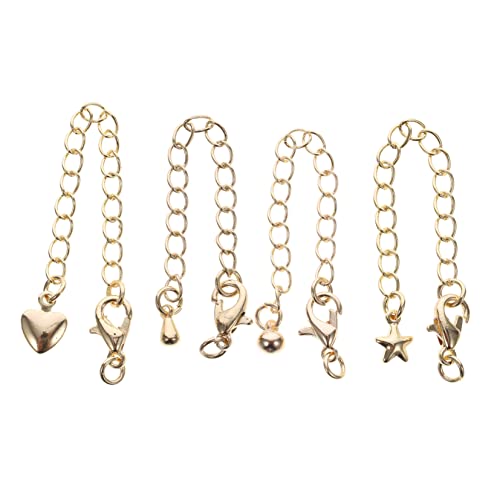 Homoyoyo 4Stücke Gold Halskette Verlängerung Gold Kettenstrecker für DIY Schmuckherstellung Einfach zu Befestigen Armbänder und Klassisches Design von Homoyoyo