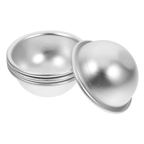 Homoyoyo 4Stücke Halbkugel Backformen Aluminium für DIY Badebomben Vielseitige Formen für Kuchen und Desserts Einfach zu Handhaben Professionelles Ergebnis von Homoyoyo