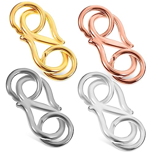 Homoyoyo 4Stücke Halskettenverschlüsse S Haken Ring Knebelverschlüsse Für DIY Schmuckherstellung Hochwertige Verschlüsse Und Roségold Für Vielseitige Anwendungen von Homoyoyo