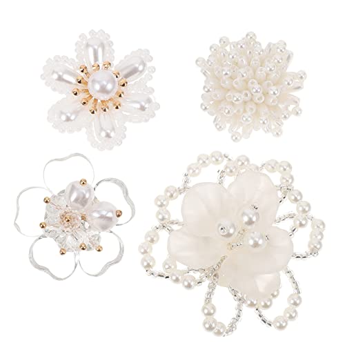 Homoyoyo 4Stücke Kristall Dekoration Zubehör Handgefertigte Applikationen Für Frauen DIY Patch Lieferungen Schmuck Dekoration Blütenmuster Für Kleidung von Homoyoyo