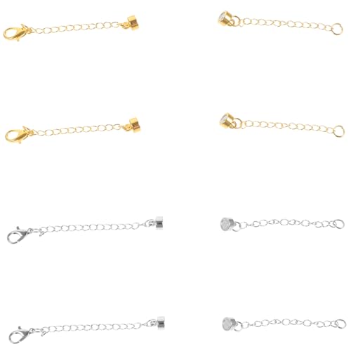 Homoyoyo 4Stücke Magnetische Halskettenverlängerung DIY Kettenverlängerer Mit Magnetverschluss Goldene Und Silberne Kettenverlängerungen Für Schmuckherstellung Halsketten von Homoyoyo